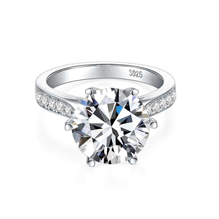 【02LIVE # link 10 - BUY 1 GET 1 free ring】 S925 Silver Moissanite Diamond A change of fortune Rings 1/5Carat  RM1041