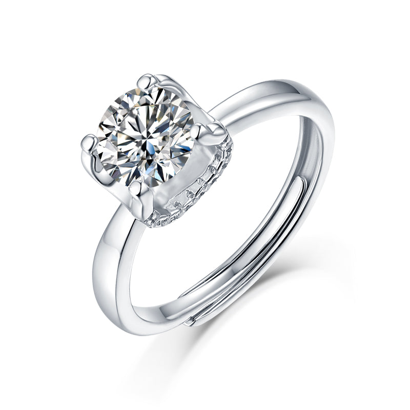Adjustable Moissanite Diamond ring R10336-6.5