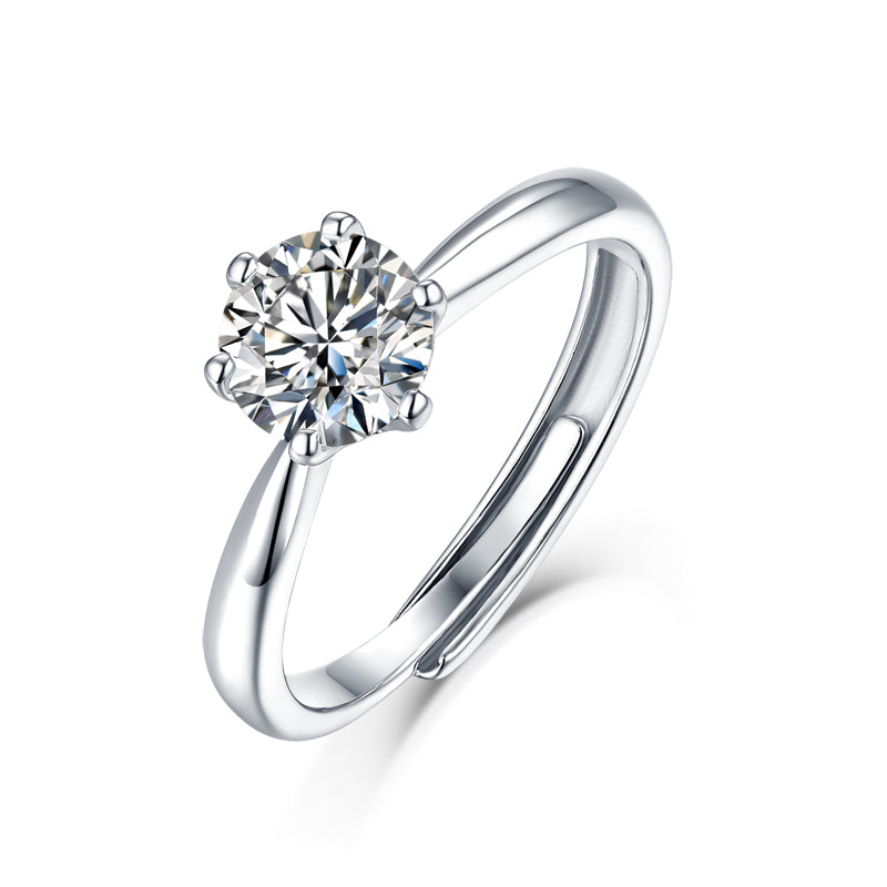 Adjustable Moissanite half of the country Rings R9094-6.5（BUY 1 GET 1 Present ）