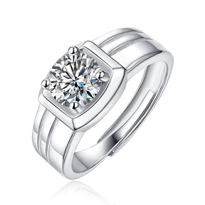 Adjustable Moissanite Simple men's ring R9131-6.5（BUY 1 GET 1 Present ）