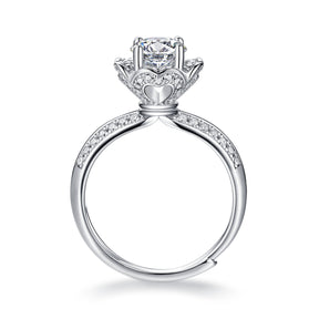 Adjustable Moissanite Holding a bouquet Rings R10769-6.5