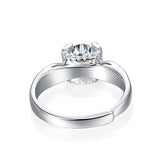 Adjustable Moissanite dovetail cow head Rings R11564-6.5（BUY 1 GET 1 Present ）