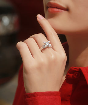 Adjustable Moissanite Van Meng Rings R11164-6.5