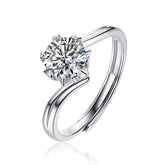 Adjustable Moissanite Twisted arm Snowflake Rings R10722-6.5（BUY 1 GET 1 Present ）