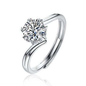 Adjustable Moissanite Twisted arm Snowflake Rings R10722-6.5（BUY 1 GET 1 Present ）