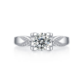 Adjustable Moissanite dovetail cow head Rings R11564-6.5（BUY 1 GET 1 Present ）