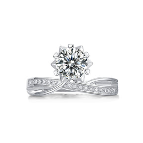 Adjustable Moissanite Starlight Snowflake Rings R11567-6.5（BUY 1 GET 1 Present ）
