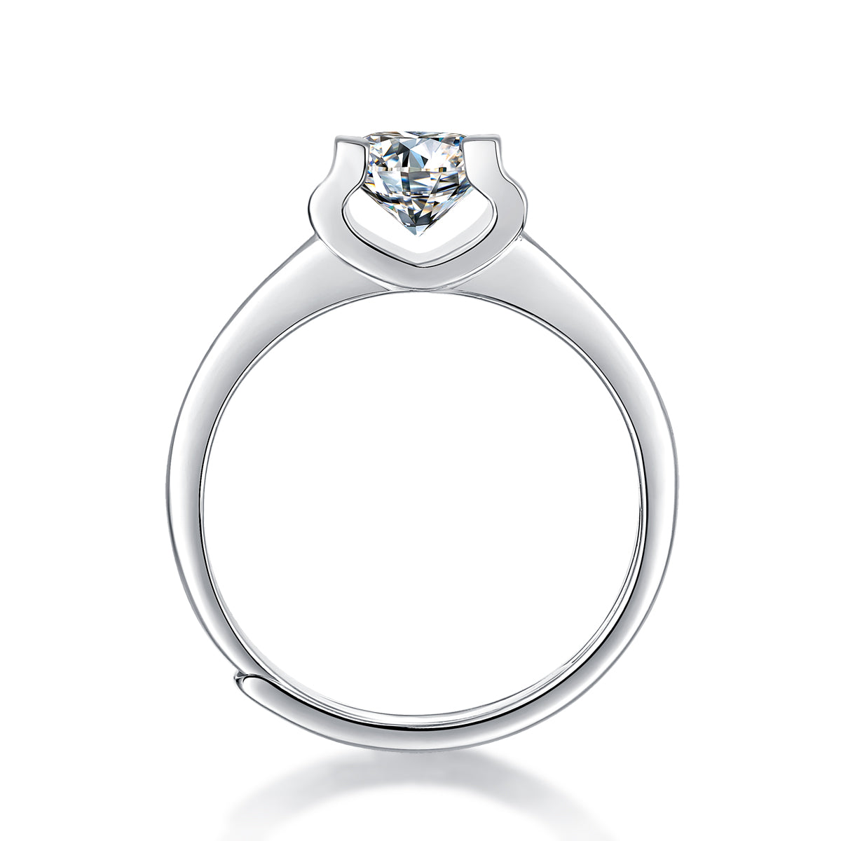 Adjustable Moissanite heart bud Rings R11551-6.5