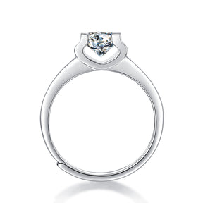 Adjustable Moissanite heart bud Rings R11551-6.5