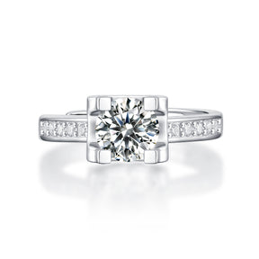Adjustable Moissanite heart bud Rings R11551-6.5