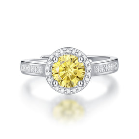 【02LIVE # link 58- BUY 1 GET 1 free ring】Adjustable Moissanite Lumby Rings R4494-6.5 Yellow Diamond