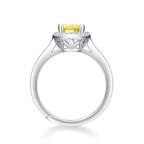 【02LIVE # link 58- BUY 1 GET 1 free ring】Adjustable Moissanite Lumby Rings R4494-6.5 Yellow Diamond
