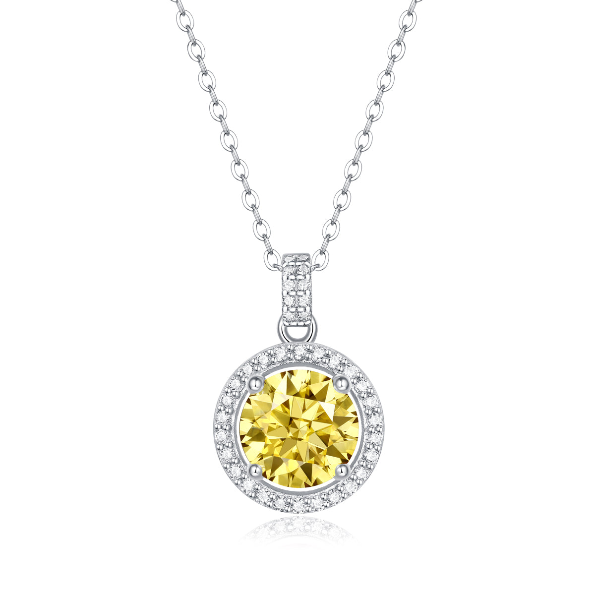 Adjustable Moissanite Royal style Necklaces P9373-6.5 Yellow Diamond
