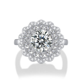 Adjustable Moissanite  Blossom like a brocade Rings R11515-8.0