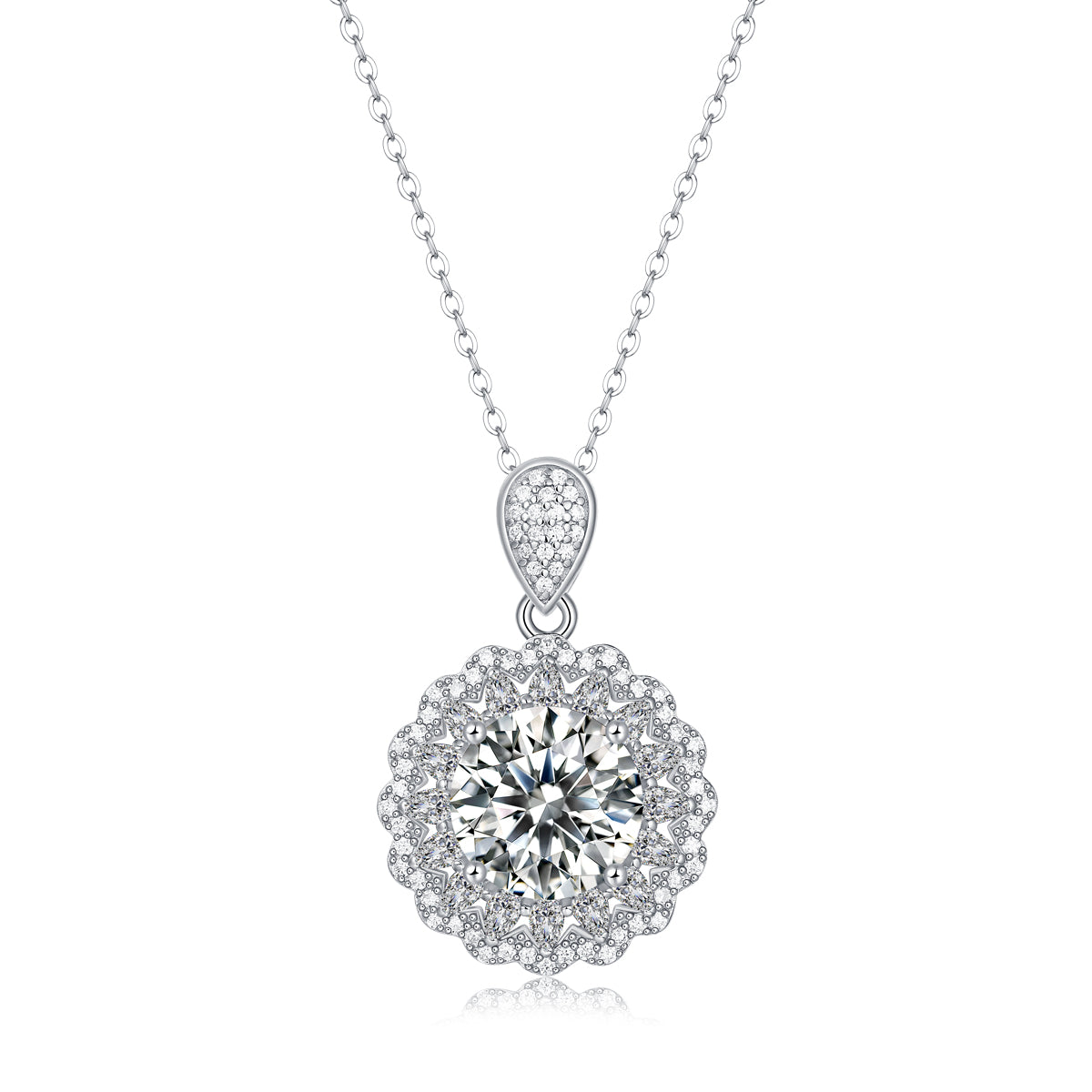 Adjustable Moissanite Floating life like a dream Necklaces P11515-11.0