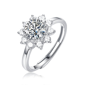 Adjustable Moissanite Open up Rings R10771-6.5（BUY 1 GET 1 Present ）