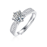 Adjustable Moissanite perfect Rings R11550-6.5（BUY 1 GET 1 Present ）