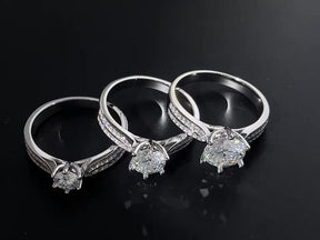 Sterling Silver Moissanite Six-claw Ring   Wedding Ring