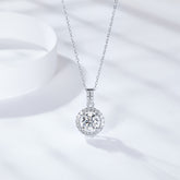 【02LIVE # link 55 - BUY 1 GET 1 free ring】PM5006 Silver Moissanite Diamond Luxury round cake Pendant Necklaces