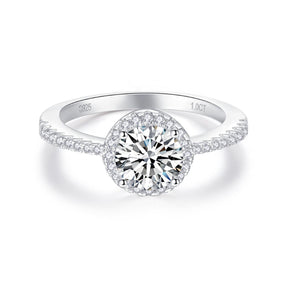 【02LIVE # link 5 - BUY 1 GET 1 free ring】 S925 Silver  Moissanite Diamond Round Bun Rings 1/2/3 CT RM1006