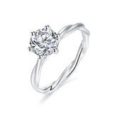 【02LIVE # link 14 - BUY 1 GET 1 free ring】RM1017 S925 Silver Moissanite Diamond Vine Rings 1 Carat