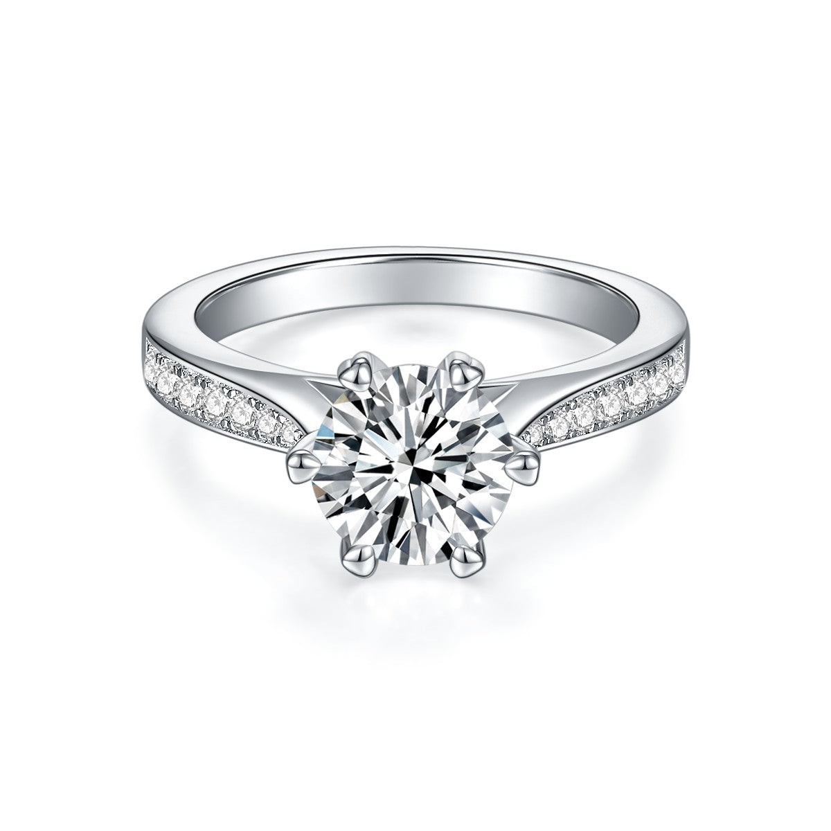 【02LIVE # link 10 - BUY 1 GET 1 free ring】 S925 Silver Moissanite Diamond A change of fortune Rings 1/5Carat  RM1041