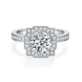 【02LIVE # link 7 - BUY 1 GET 1 free ring】RM1032 S925 Silver Moissanite Diamond  Rings 1Carat
