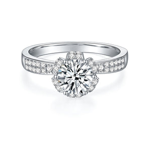 RM1025 Silver Moissanite Diamond Wishing Fountain RIngs 1/2Carat