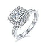 【02LIVE # link 7 - BUY 1 GET 1 free ring】RM1032 S925 Silver Moissanite Diamond  Rings 1Carat