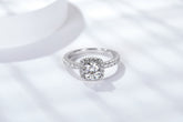 Rectangle S925 Silver Moissanite Diamond Ring