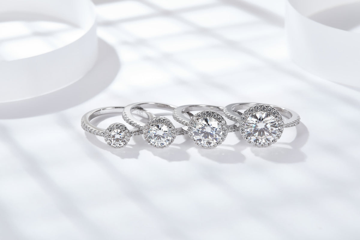 Rectangle S925 Silver Moissanite Diamond Ring