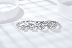 Rectangle S925 Silver Moissanite Diamond Ring
