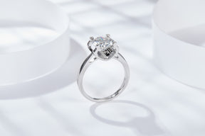 Classic Bull Head S925 Silver Moissanite Diamond Ring