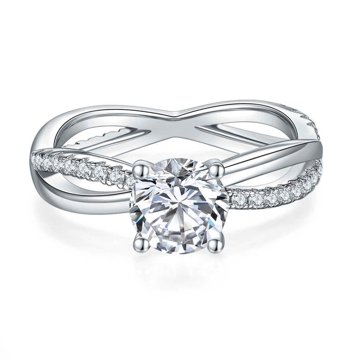 【02LIVE # link 40 - BUY 1 GET 1 free ring】 S925 Silver Moissanite Diamond Shi Shi same model Rings 1/2Carat RM1029