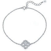 S925 Silver Moissanite Diamond Four-leaf Clover Bracelets 17cm+3cm BM6003