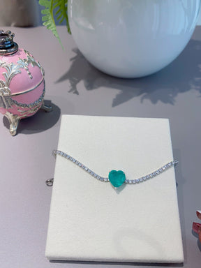S925 Silver Moissanite Emerald Bracelet