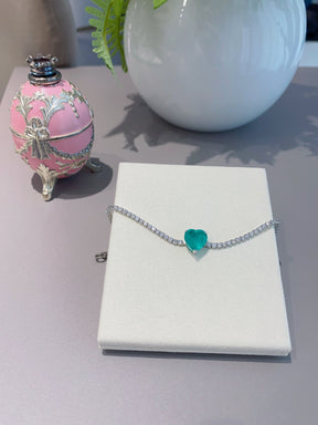 S925 Silver Moissanite Emerald Bracelet