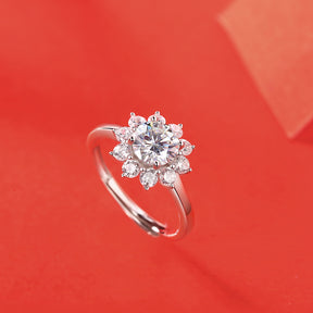 Adjustable Moissanite Open up Rings R10771-6.5（BUY 1 GET 1 Present ）