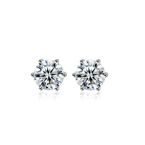 Moissanite Diamond Classic six claw ear stud Earrings EM4001