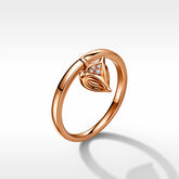 Custom-made 14K gold heart-shaped diamond ring (deposit gold)