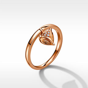 Custom-made 14K gold heart-shaped diamond ring (deposit gold)