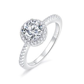【02LIVE # link 5 - BUY 1 GET 1 free ring】 S925 Silver  Moissanite Diamond Round Bun Rings 1/2/3 CT RM1006