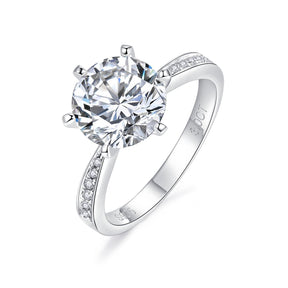 RM1005 Silver Moissanite Diamond Smart Six Claws Rings 1/2/3 Carat