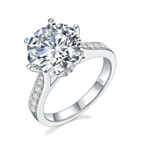 【King】 Free Shipping 5 ct Mossinate 925 Silver Ring Buy One Get 1 Free Ring