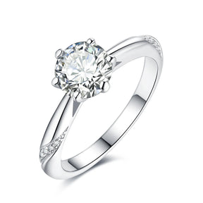【King】 Free Shipping 5 ct Mossinate 925 Silver Ring Buy One Get 1 Free Ring