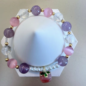 Lavender Rose Crystal Bracelet