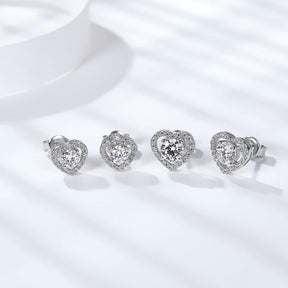 A109-A110 Love at First Sight S925 Silver Moissanite Diamond Earring Studs