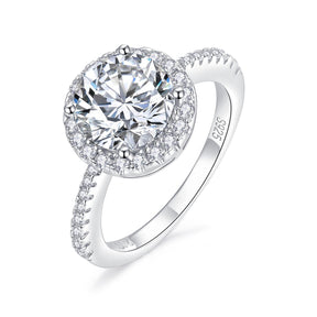 【02LIVE # link 5 - BUY 1 GET 1 free ring】 S925 Silver  Moissanite Diamond Round Bun Rings 1/2/3 CT RM1006