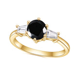 Sterling Silver Black Gemstone Ring