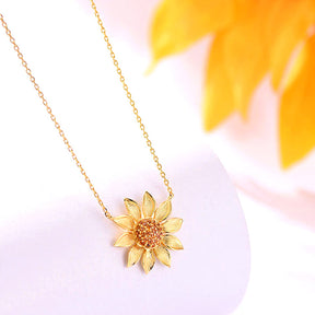 Zircon Sunflower Necklace